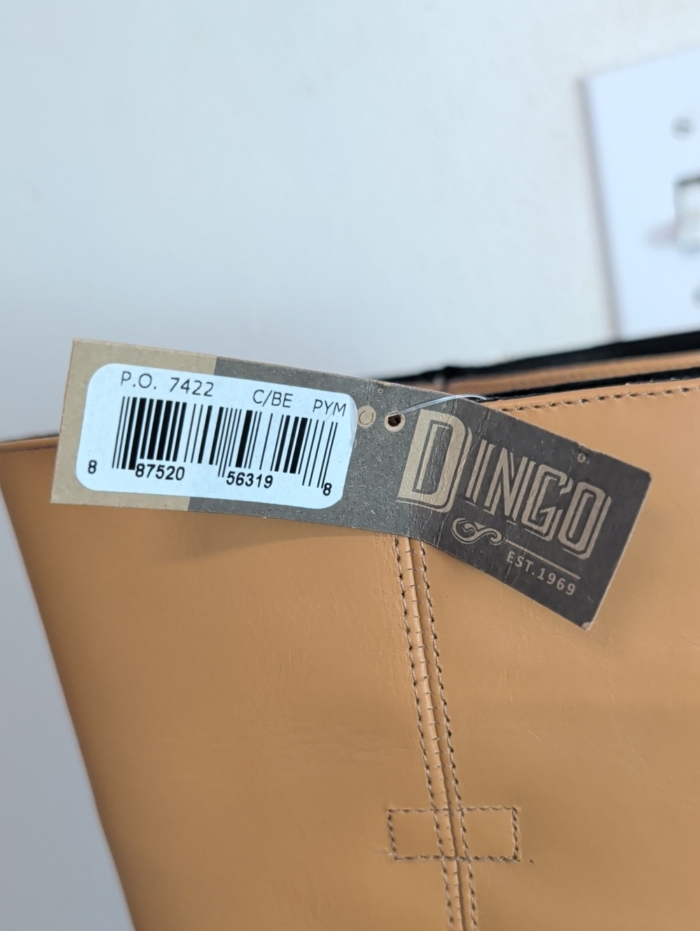 DINGO VAGABOND LEATHER TAN WOMEN'S WESTERN PLANTAIN BOOTS Size 7.5 NWT - Picture 2 of 12